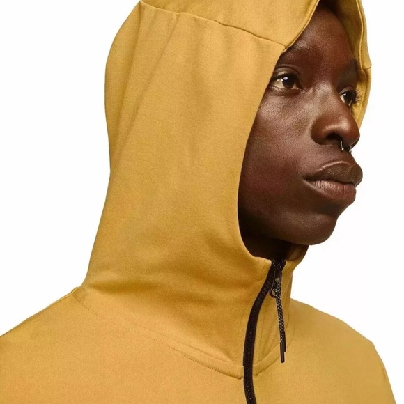 Nike Tech Essentials Zip Sport Hoodie Athletic Jacket Gold Beige Mens Large New - Picture 3 of 10